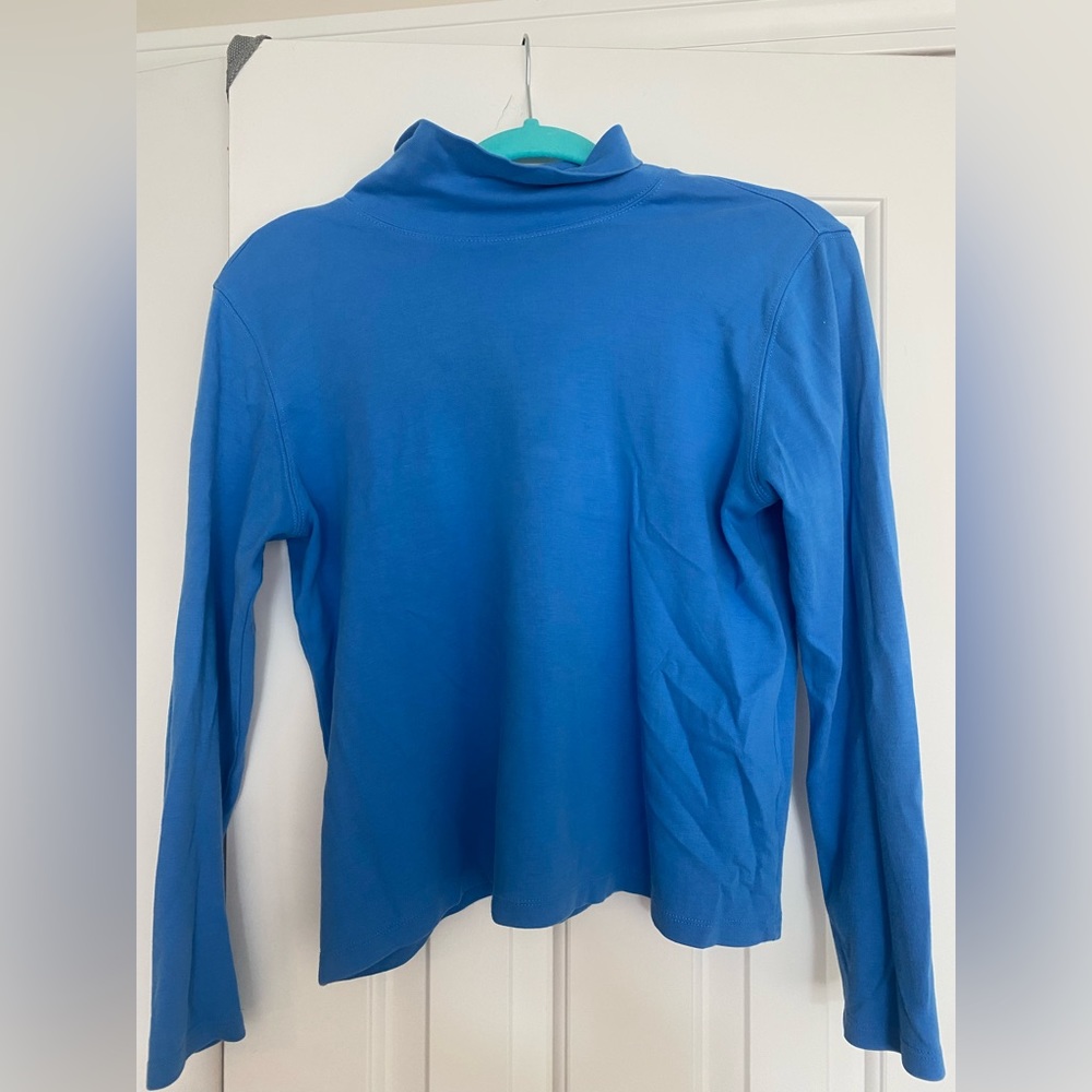 Blue Turtleneck Top